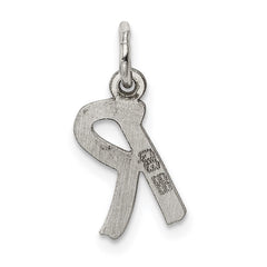 Sterling Silver Rhodium-plated Letter R Initial Charm - 2