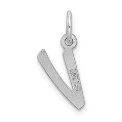 Sterling Silver Rhodium-plated Letter V Initial Charm - 2