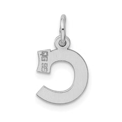 Sterling Silver Rhodium-plated Block Letter C Initial Charm - 2