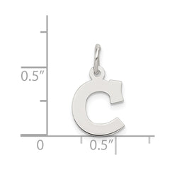 Sterling Silver Rhodium-plated Block Letter C Initial Charm - 2