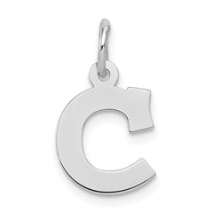 Sterling Silver Rhodium-plated Block Letter C Initial Charm - 2