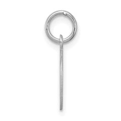 Sterling Silver Rhodium-plated Block Letter D Initial Charm - 2