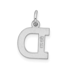 Sterling Silver Rhodium-plated Block Letter D Initial Charm - 2