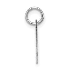 Sterling Silver Rhodium-plated Block Letter F Initial Charm - 2