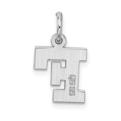 Sterling Silver Rhodium-plated Block Letter F Initial Charm - 2