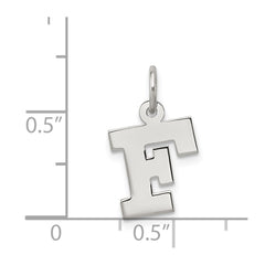 Sterling Silver Rhodium-plated Block Letter F Initial Charm - 2