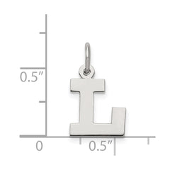 Sterling Silver Rhodium-plated Block Letter L Initial Charm - 2