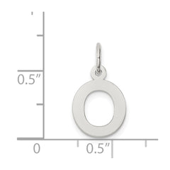 Sterling Silver Rhodium-plated Block Letter O Initial Charm - 2