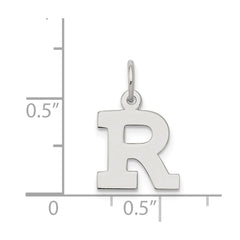 Sterling Silver Rhodium-plated Block Letter R Initial Charm - 2