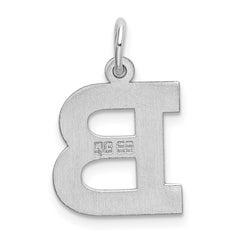 Sterling Silver Rhodium-plated Block Letter B Initial Charm - 2