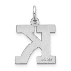 Sterling Silver Rhodium-plated Block Letter K Initial Charm - 2