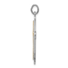 Sterling Silver Platinum-plated & Gold-plated Cross Pendant - 2