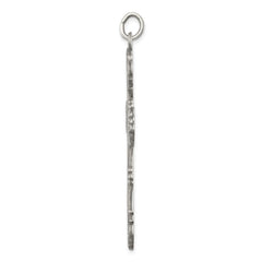 Sterling Silver Antiqued Cross Pendant - 18