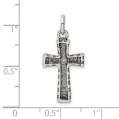 Sterling Silver Antiqued Cross Pendant - 19