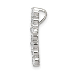 Sterling Silver Rhodium-plated CZ Cross Pendant - 2