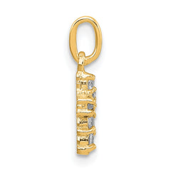 Sterling Silver Gold-tone CZ Cross Charm