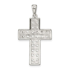 Sterling Silver Rhodium-plated CZ Latin Cross Pendant - 2