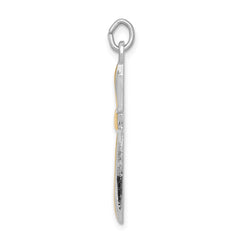 Sterling Silver Platinum-plated & 18k Gold-plated Cross Pendant
