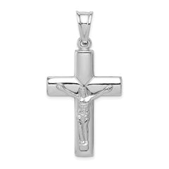 Sterling Silver Rhodium-plated Hollow Latin Crucifix Pendant - 2