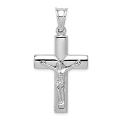 Sterling Silver Rhodium-plated Hollow Latin Crucifix Pendant - 3
