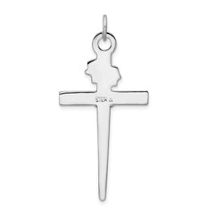 Sterling Silver Platinum-plated & 18k Gold-plated Crucifix Pendant - 3