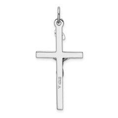 Sterling Silver Platinum-plated & 18k Gold-plated Crucifix Pendant