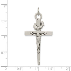 Sterling Silver Antiqued Crucifix Pendant - 2