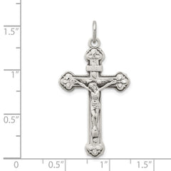 Sterling Silver Antiqued INRI Crucifix Pendant - 12