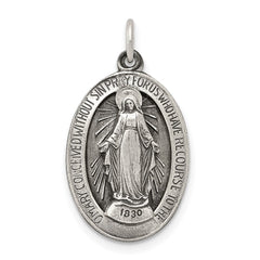 Sterling Silver Antiqued Miraculous Medal - 30