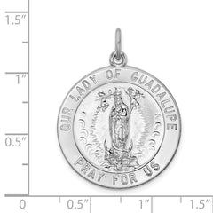 Sterling Silver Rhodium-plated Our Lady of Guadalupe Medal - 2