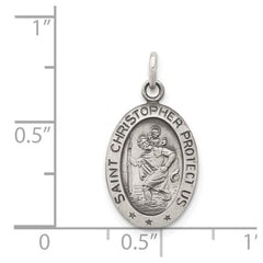 Sterling Silver Antiqued Saint Christopher Medal