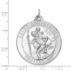 Sterling Silver Rhodium-plated Saint Christopher Medal - 3