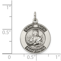 Sterling Silver Antiqued Saint Lucy Medal