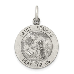 Sterling Silver Antiqued Saint Francis Medal - 2