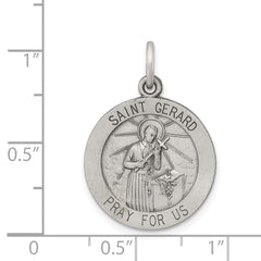 Sterling Silver Antiqued Saint Gerard Medal - 2