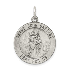 Sterling Silver Antiqued Saint John the Baptist Medal - 2