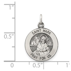 Sterling Silver Antiqued Saint Mark Medal - 2