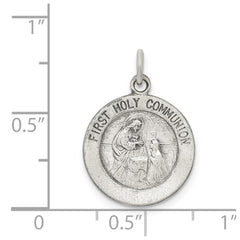 Sterling Silver Antiqued First Holy Communion Medal