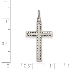 Sterling Silver Antiqued Cross Charm - 4