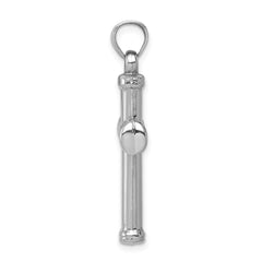 Sterling Silver Rhodium-plated Hollow Reversible Cross Pendant - 3