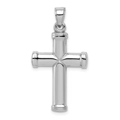 Sterling Silver Rhodium-plated Hollow Reversible Cross Pendant - 3