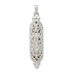 Sterling Silver Fancy Mezuzah Pendant - 2