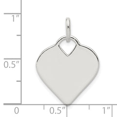 Sterling Silver Polished Heart Charm - 2