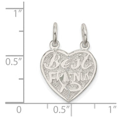 Sterling Silver Best Friends 2-piece break apart Heart Charm
