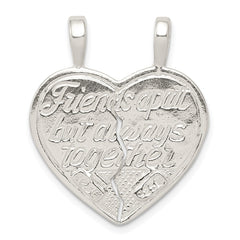 Sterling Silver Best Friend 2-piece break apart Heart Charm - 2