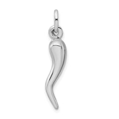 Sterling Silver Rhodium-plated Italian Horn Charm - 2