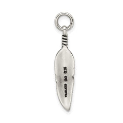 Sterling Silver Antiqued Feather Charm - 2