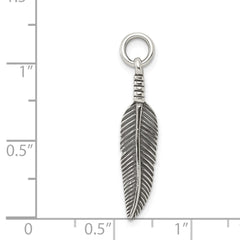 Sterling Silver Antiqued Feather Charm - 2