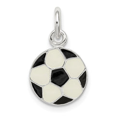 Sterling Silver Enameled Soccer Ball Charm - 3