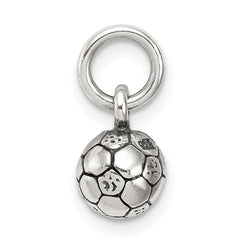 Sterling Silver Antiqued Soccer Ball Char